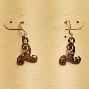 Celtic Sterling Silver Trinity Earrings